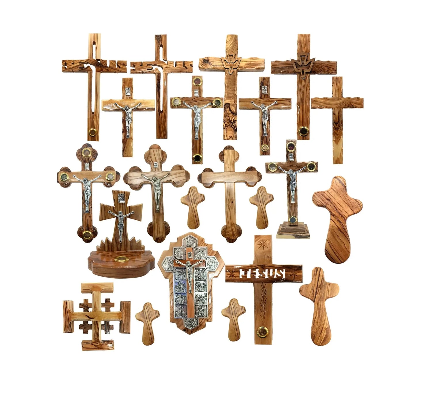 Olive Wood Crosses from Jerusalem