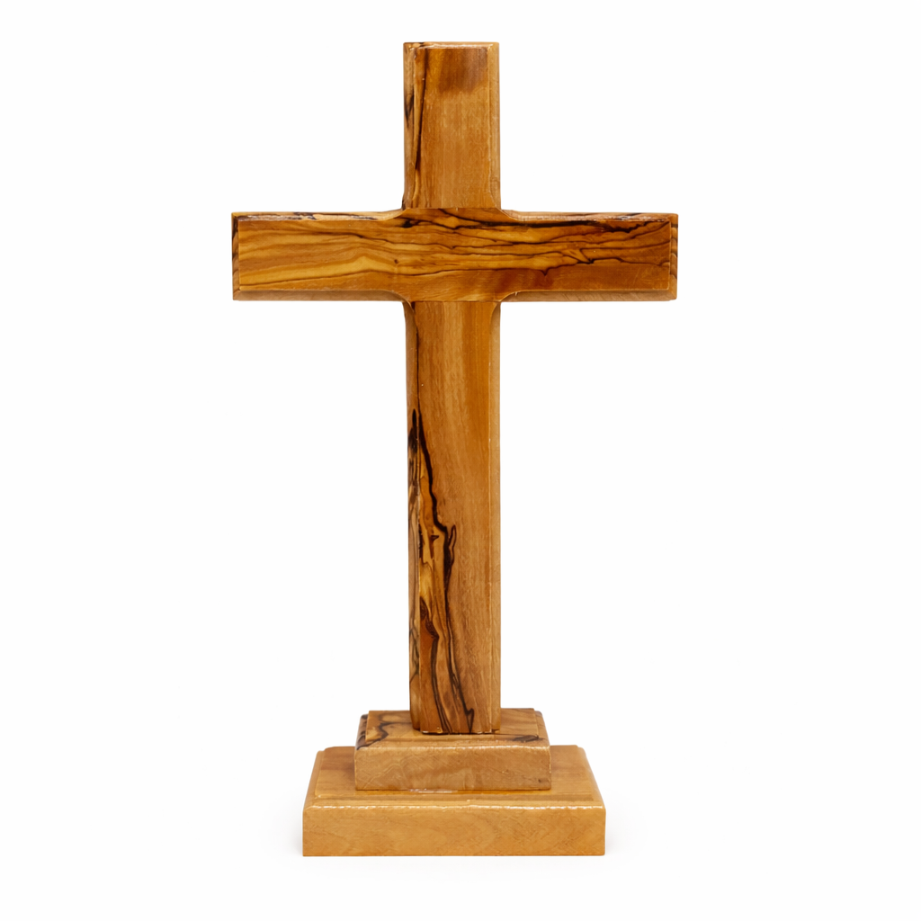 Handmade Olive Wood Cross from Bethlehem – Christian Cross Decor, Holy Land Gift – 6.1" 7.5" 9.25" 11.2" Sizes