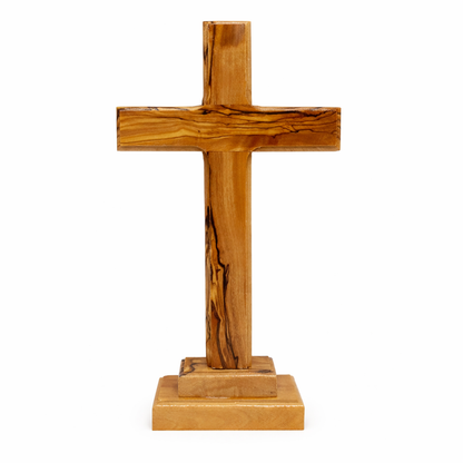 Handmade Olive Wood Cross from Bethlehem – Christian Cross Decor, Holy Land Gift – 6.1" 7.5" 9.25" 11.2" Sizes