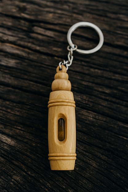 Handcrafted Olive Wood Keychain with Encased Pure Olive Oil – Unique and Symbolic Gift