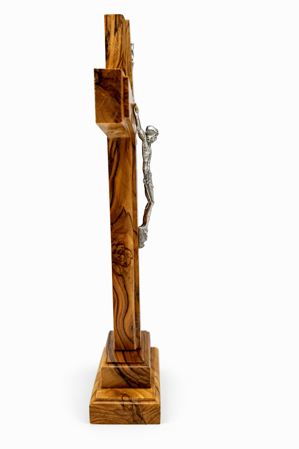 Handmade Olive Wood Saint Benedict Crucifix from Bethlehem – Catholic Standing Cross with - Additional View 10