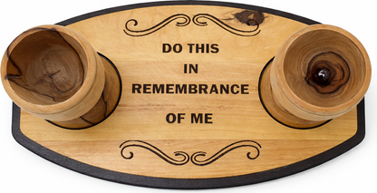 Handmade Olive Wood Wine and Water Tray from Bethlehem