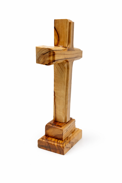 Handmade Olive Wood Cross from Bethlehem – Christian Cross Decor, Holy Land Gift – 6.1" 7.5" 9.25" 11.2" Sizes