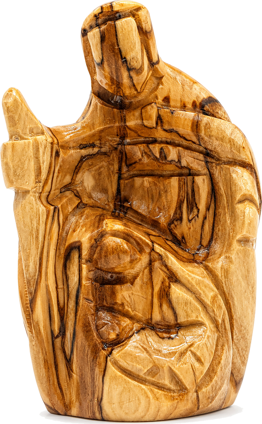 1 Olive Wood Holy Family Tableau Joseph Mary Baby Jesus Bethlehem