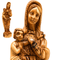 Large Olive Wood Virgin Mary Holding Baby Jesus Statue