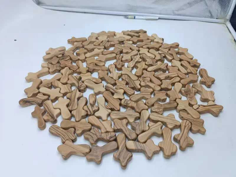 100 olive wood hand crosses (2.5’’) – factory seconds with small defects wholesale bulk pocket comfort