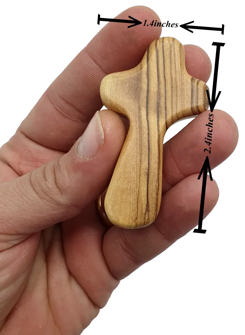 100 olive wood hand crosses (2.5’’) – factory seconds with small defects wholesale bulk pocket comfort