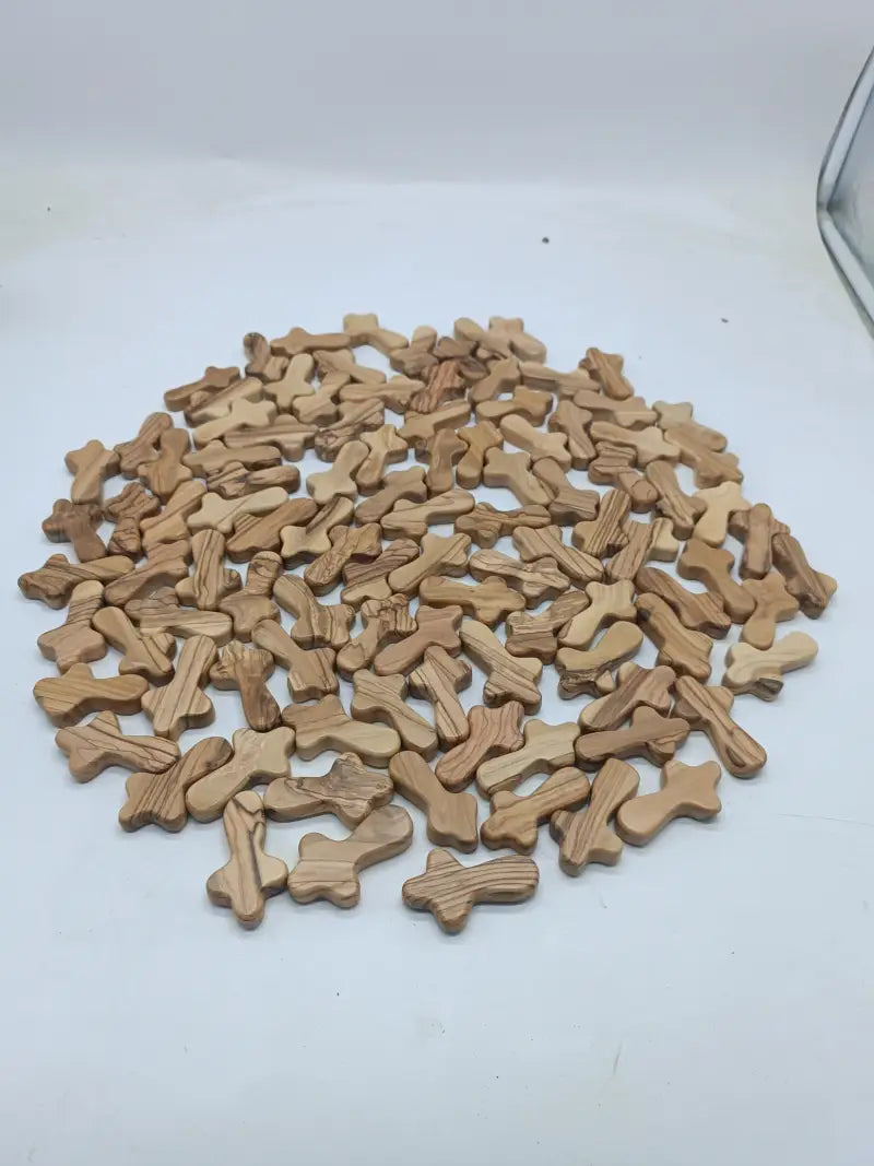 100 olive wood hand crosses (2.5’’) – factory seconds with small defects wholesale bulk pocket comfort