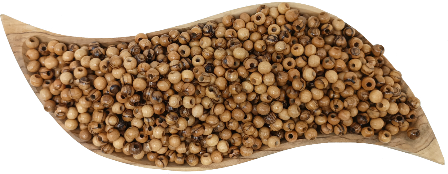 5mm Round Hand crafted Olive Wood Beads from Bethlehem