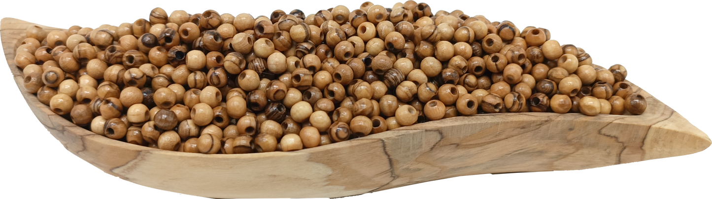 5mm Round Hand crafted Olive Wood Beads from Bethlehem