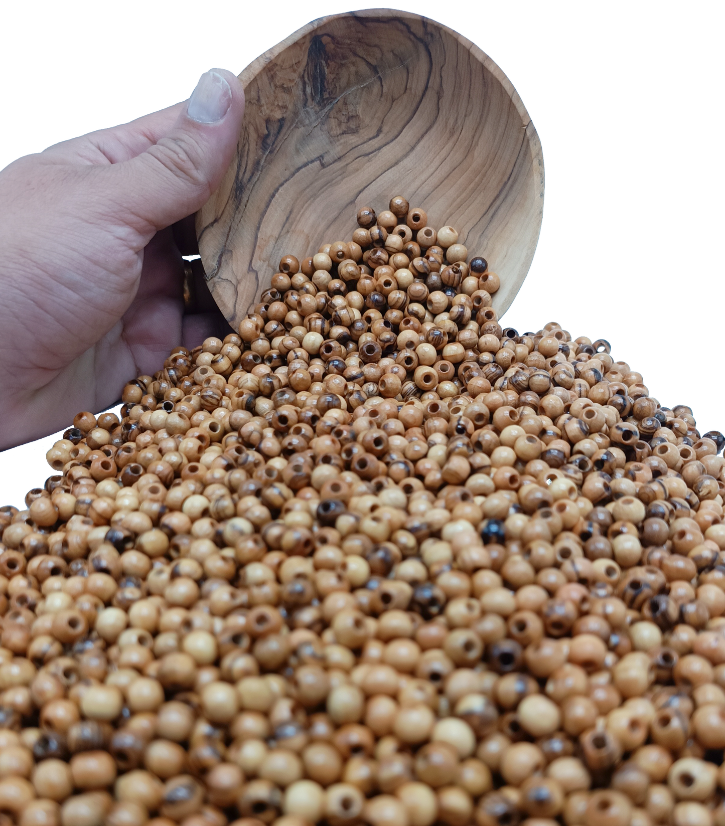 5mm Round Hand crafted Olive Wood Beads from Bethlehem