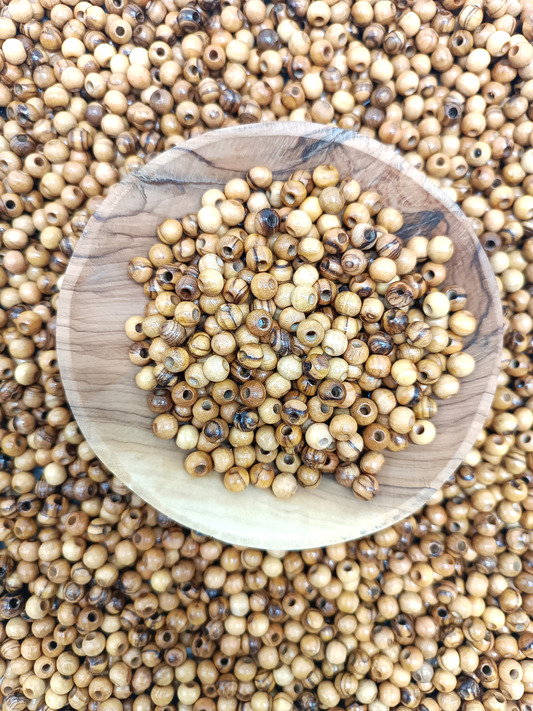 5mm Round Hand crafted Olive Wood Beads from Bethlehem