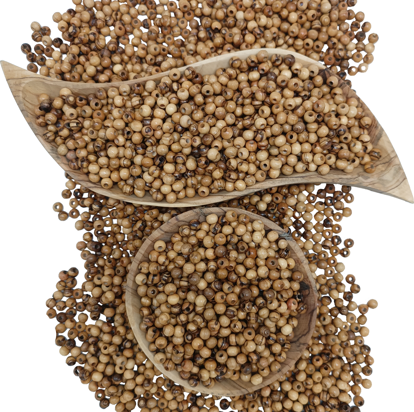 5mm Round Hand crafted Olive Wood Beads from Bethlehem