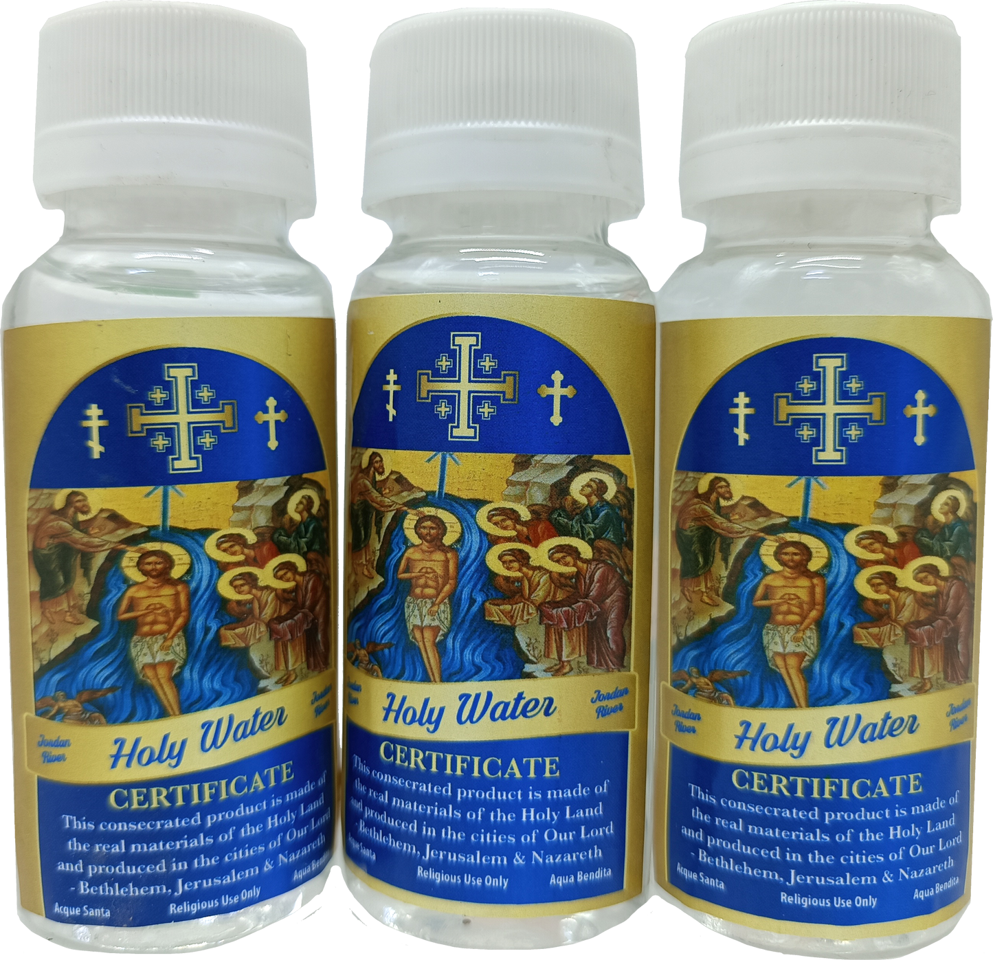 Certified Holy Water from the Jordan River – 3.9" Bottle (75g) | Blessed in Bethlehem, Jerusalem & Nazareth