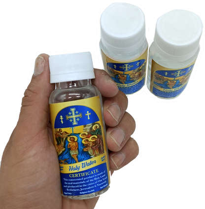 Certified Holy Water from the Jordan River – 3.9" Bottle (75g) | Blessed in Bethlehem, Jerusalem & Nazareth