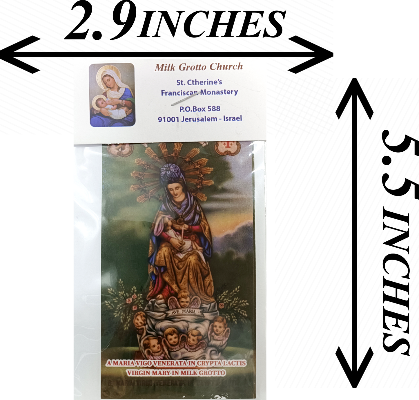 Milk Grotto Holy Land Rock Powder – 3.5" x 2.9" Fertility Blessing from Bethlehem | Virgin Mary Devotional