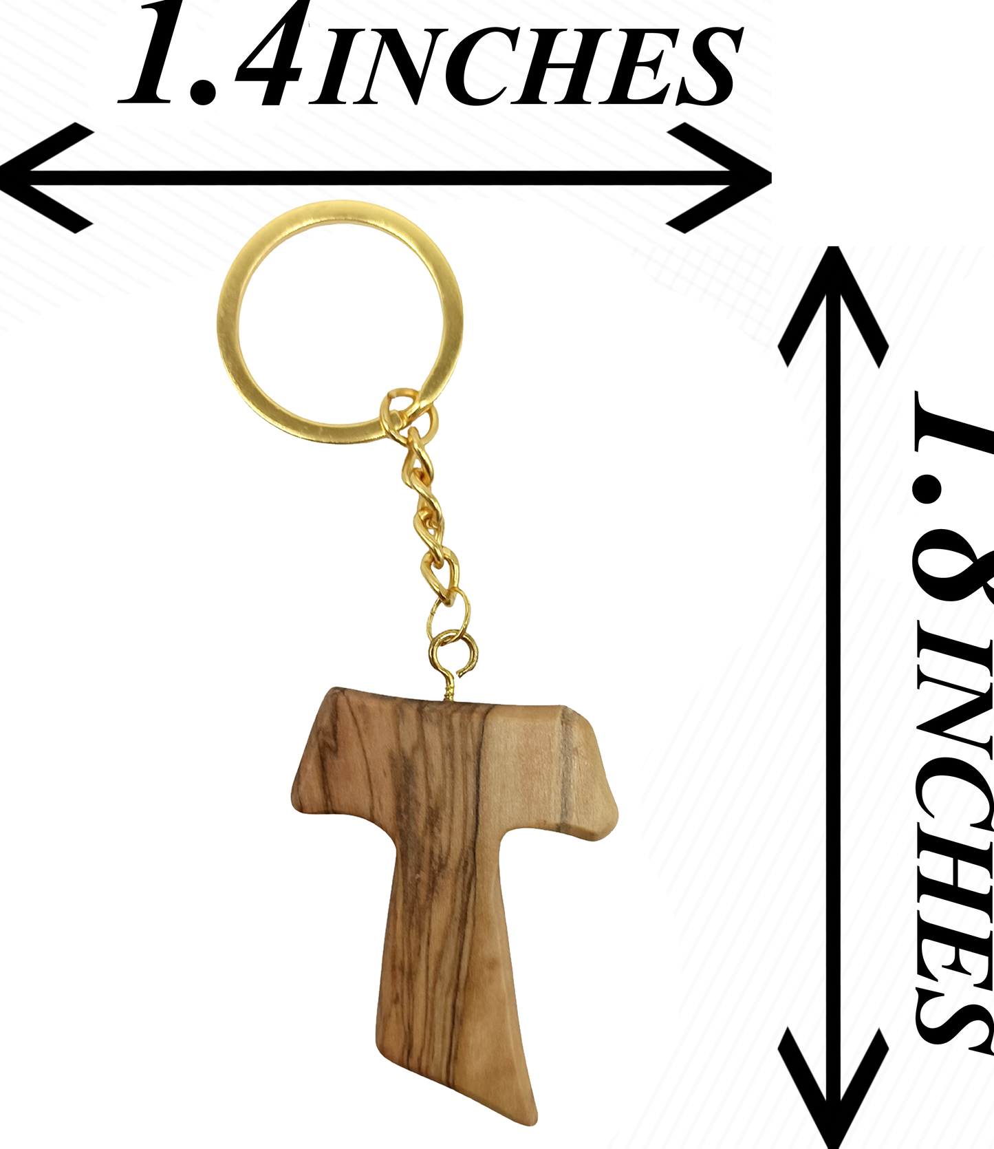 Hand crafted Olive Wood Tau Cross Keychain – Symbol of Faith and Protection