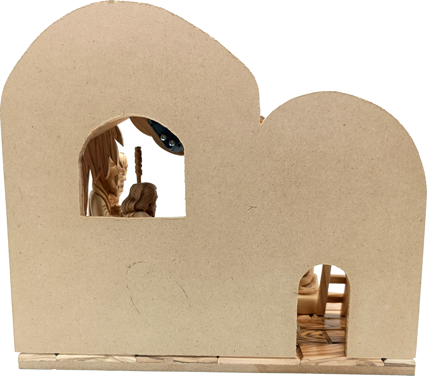 Hand-Carved Olive Wood Nativity Set from Bethlehem with Stable and Figurines (12.5 Inches Approximate)