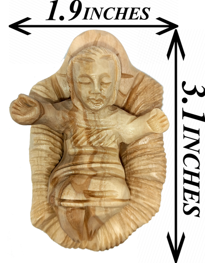 Hand-Carved Olive Wood Nativity Set from Bethlehem with Stable and Figurines (12.5 Inches Approximate)