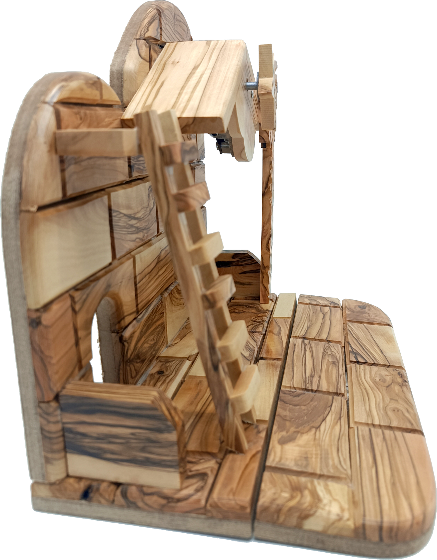 Premium Hand-Carved Olive Wood Nativity Scene from Bethlehem with 12 Figurines and Stable (9.8 Inches Approximate)