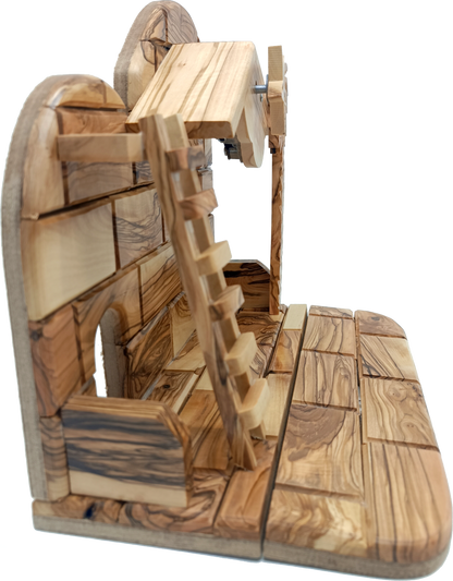 Premium Hand-Carved Olive Wood Nativity Scene from Bethlehem with 12 Figurines and Stable (9.8 Inches Approximate)