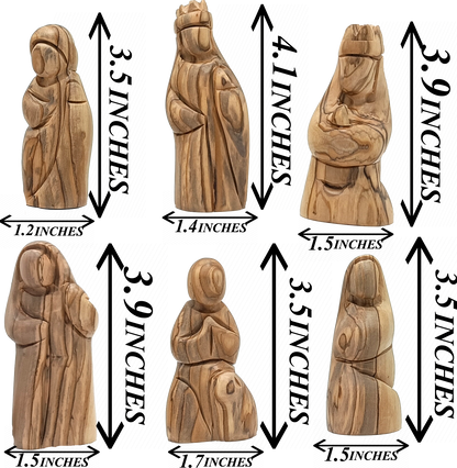 Premium Hand-Carved Olive Wood Nativity Scene from Bethlehem with 12 Figurines and Stable (9.8 Inches Approximate)