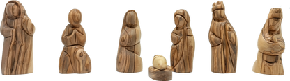 Premium Hand-Carved Olive Wood Nativity Scene from Bethlehem with 12 Figurines and Stable (9.8 Inches Approximate)