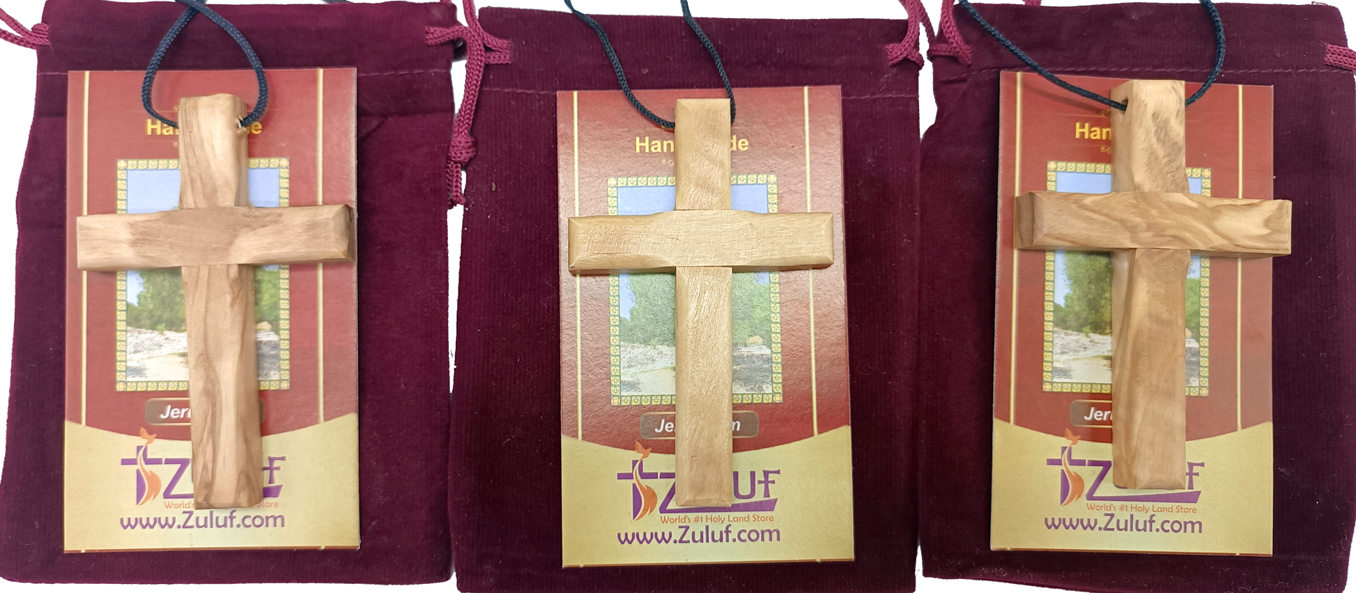 Handmade Olive Wood Cross Pendant Necklace for All Ages - Additional View 9