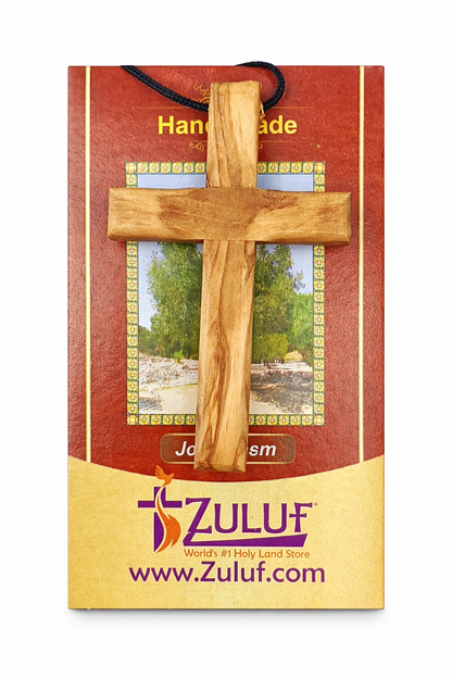 Handmade Olive Wood Cross Pendant Necklace for All Ages - Additional View 5