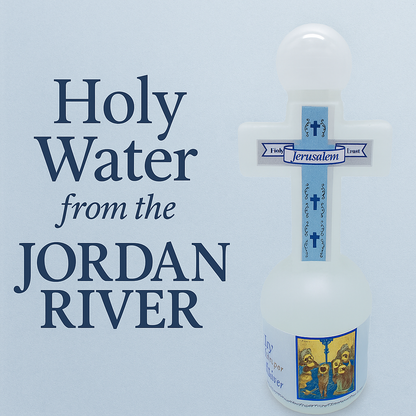 Cross-Shaped Holy Water Bottle from Jordan River – 5.3" Tall | 152g | Holy Land Souvenir with Jerusalem Label