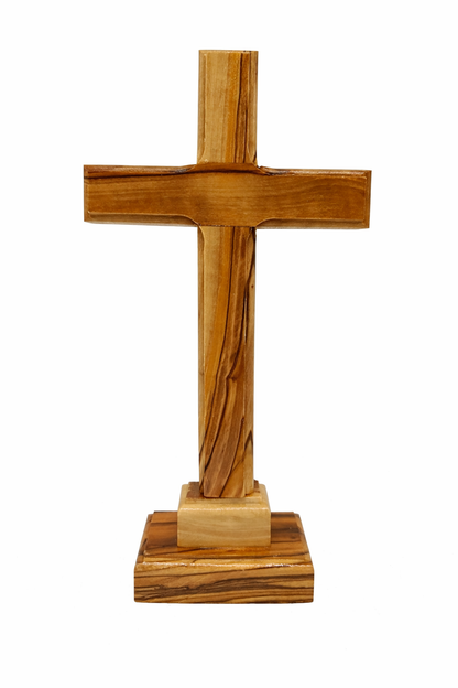 Handmade Olive Wood Cross from Bethlehem – Christian Cross Decor, Holy Land Gift – 6.1" 7.5" 9.25" 11.2" Sizes