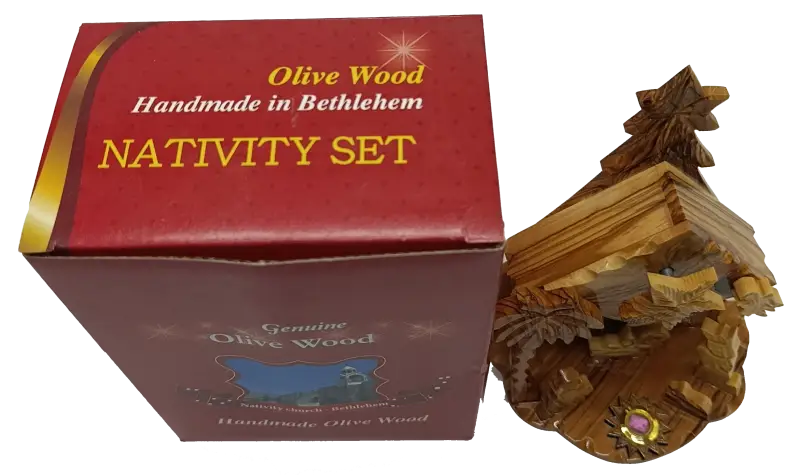 Large hand-carved olive wood nativity scene from bethlehem – full holy family & magi set with star - nativities