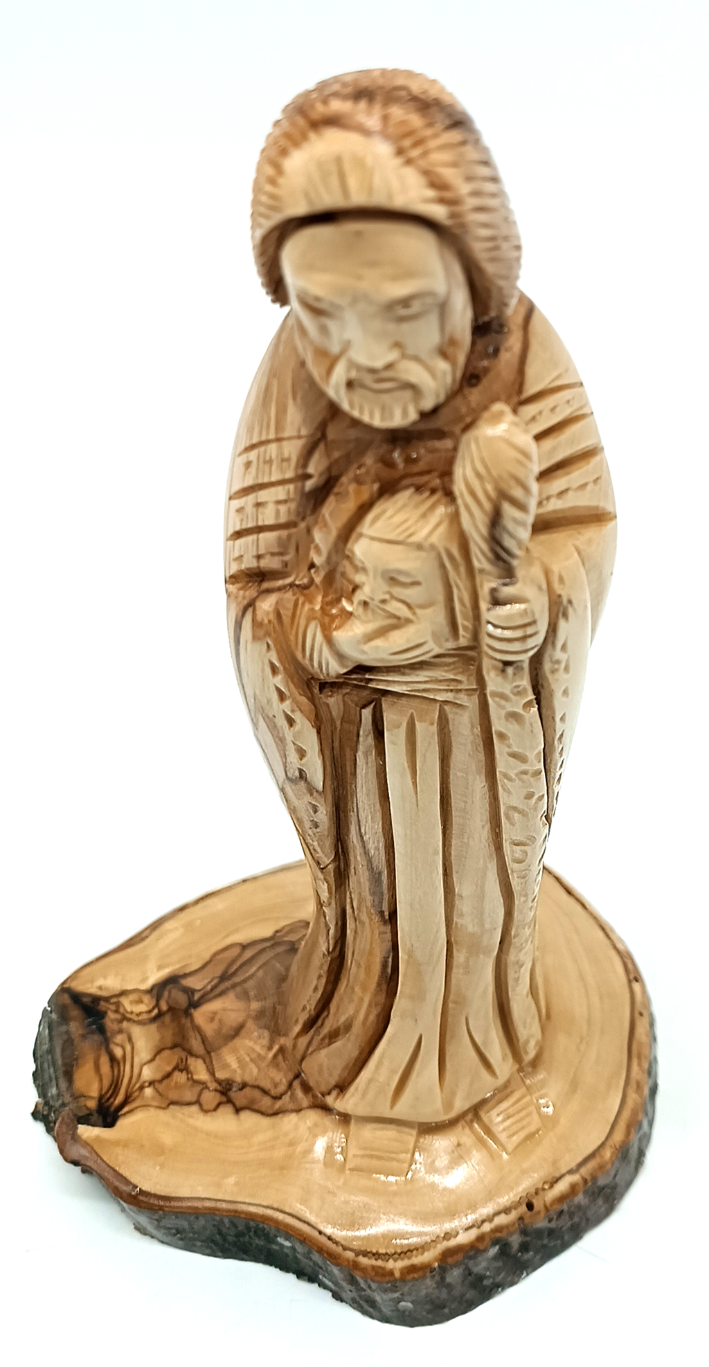 Exquisite Handmade Olive Wood Saint Jude Statue – 8.5” Masterpiece, Hand-Carved in Bethlehem, Holy Land