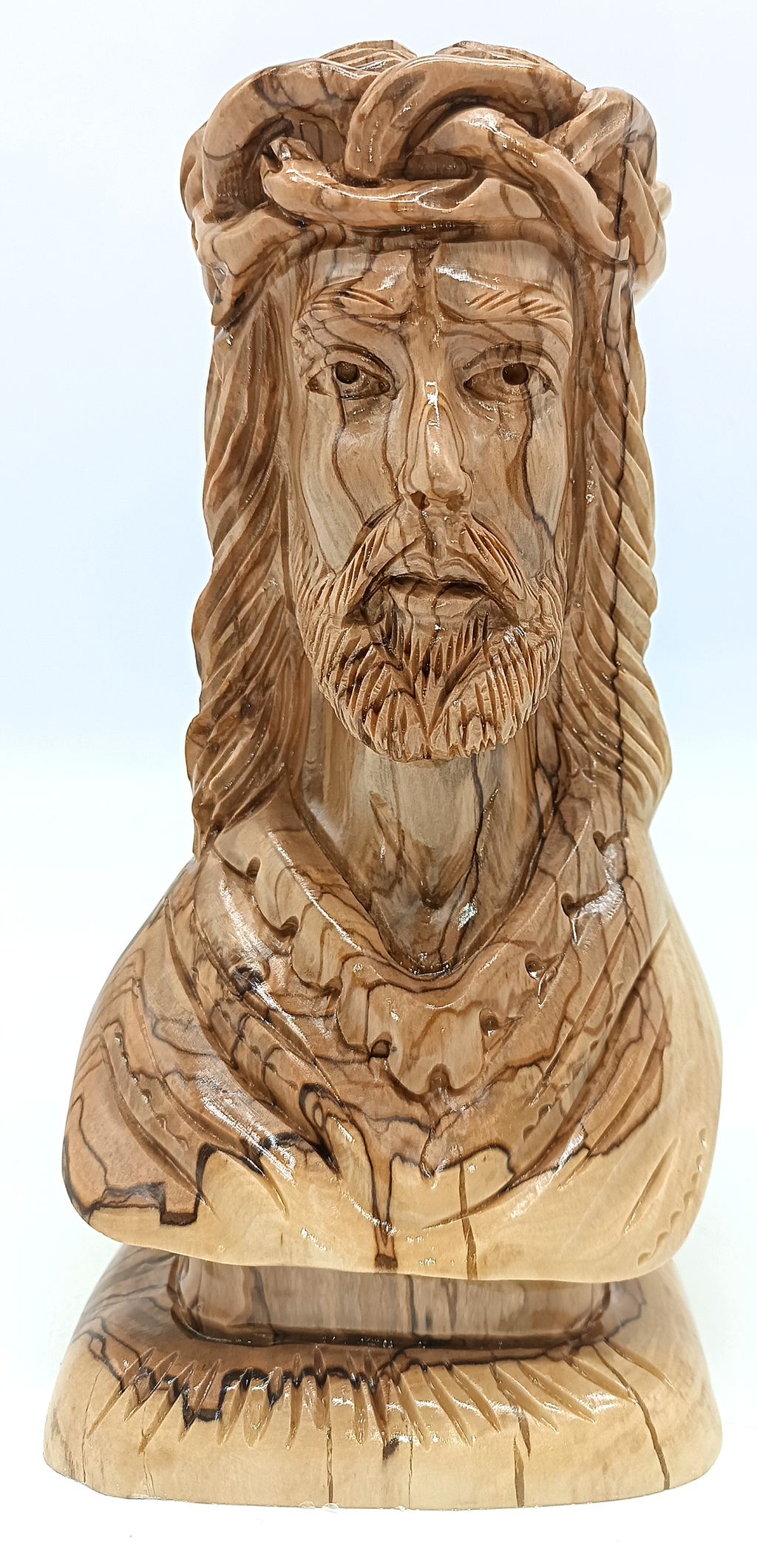 Hand-Carved Jesus Christ Bust – Exquisite Handmade Olive Wood Sculpture | High-Quality Christian Art