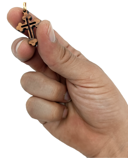 Handcrafted Wooden Cross Charm Pendant – 1.18" x 0.78" Laser-Cut Religious Jewelry - Additional View 7