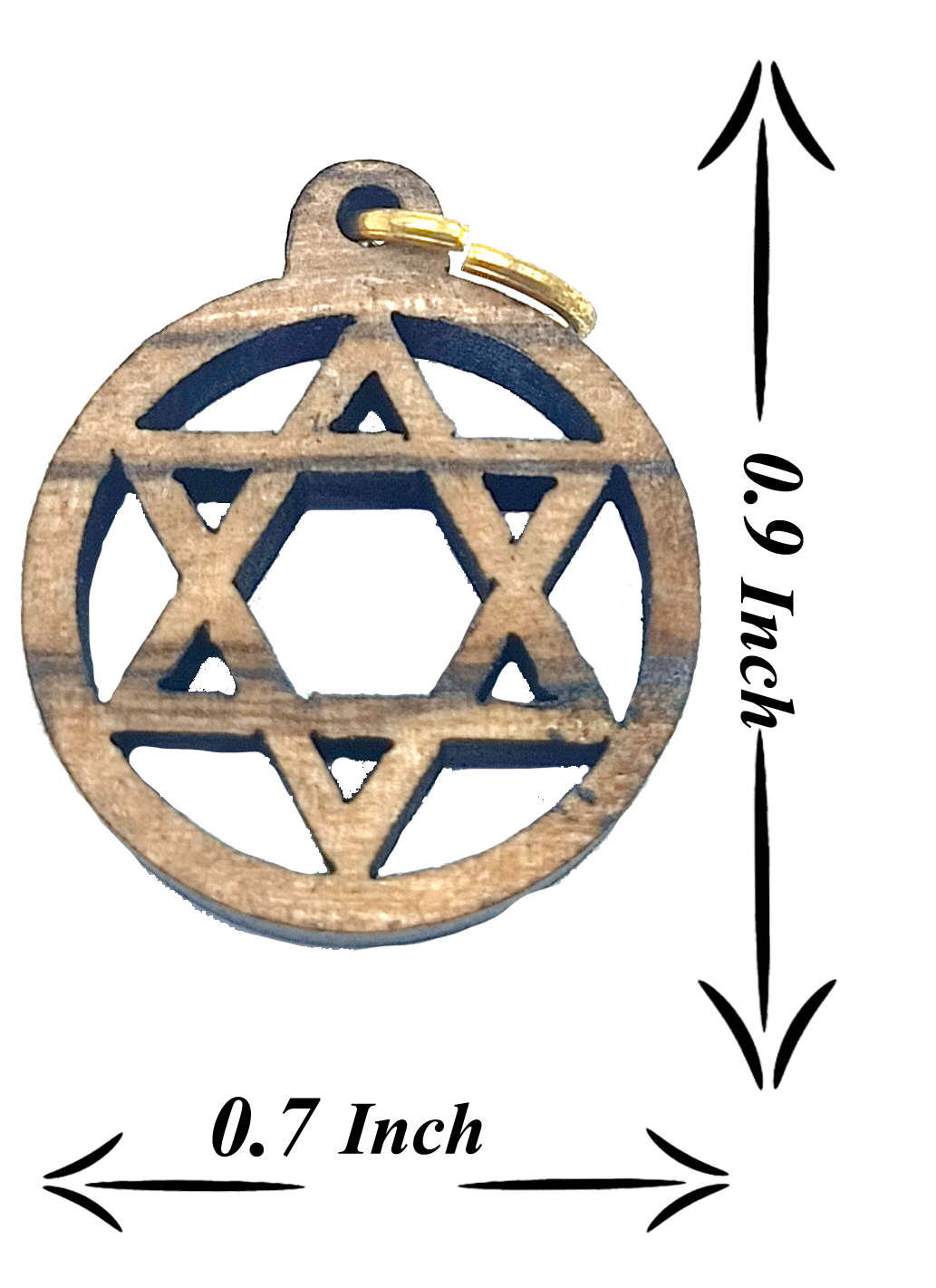 Olive Wood Star of David Charms Set of 10 - Additional View 5