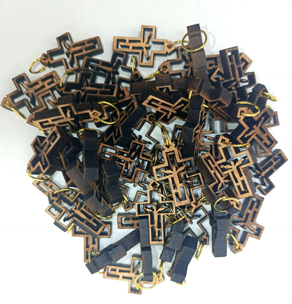Modern Minimalist Crucifix Pendant – 1.01" x 0.62" Laser-Cut Wooden Cross with Christ - Additional View 10