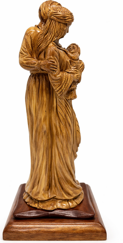 Hand Carved Olive Wood Holy Family Statue – Mary, Joseph & Baby Jesus | Handmade in Bethlehem