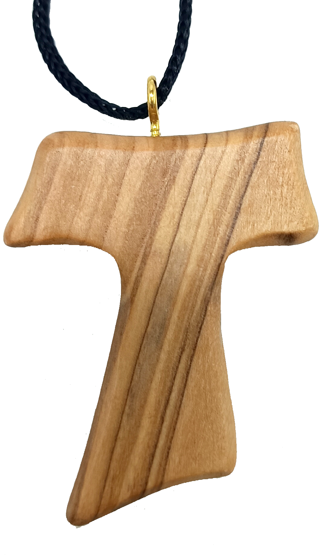 ✝️ Handcrafted Olive Wood Tau Cross Pendant Necklace – 1.8x1.7 Inches | Authentic Holy Land Gift from Zuluf