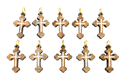 Handcrafted Wooden Cross Charm Pendant – 1.18" x 0.78" Laser-Cut Religious Jewelry - Side View