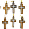 Double-Lined Laser-Cut Wooden Cross Pendant – 1.14" x 0.62" Elegant Faith Charm
