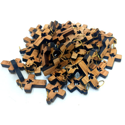 Holy Spirit Dove Cross Pendant – 1.22" x 0.82" Laser-Cut Wooden Charm with Symbol of Peace - Additional View 11