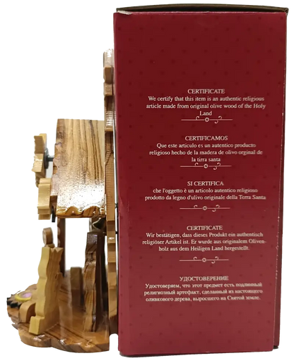 Large hand-carved olive wood nativity scene from bethlehem – full holy family & magi set with star - nativities