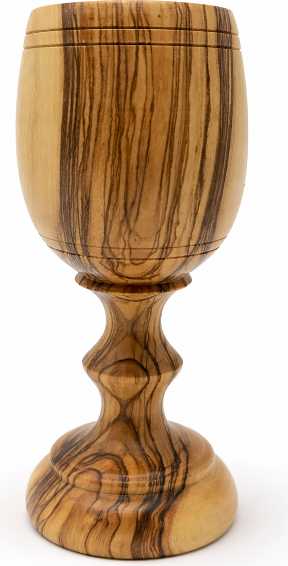 Handmade Olive Wood Medium Cup from Bethlehem | Holy Land Wooden Chalice