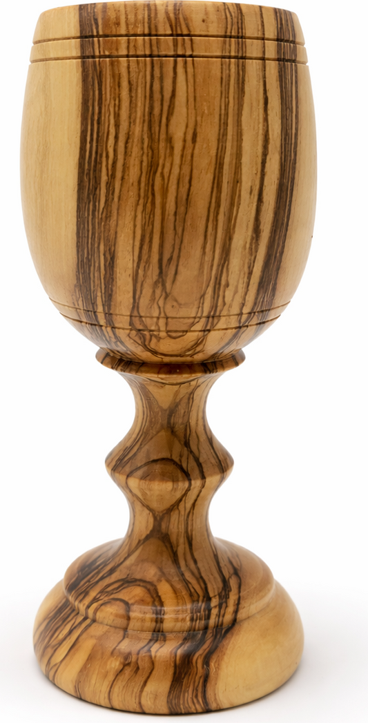 Handmade Olive Wood Medium Cup from Bethlehem | Holy Land Wooden Chalice