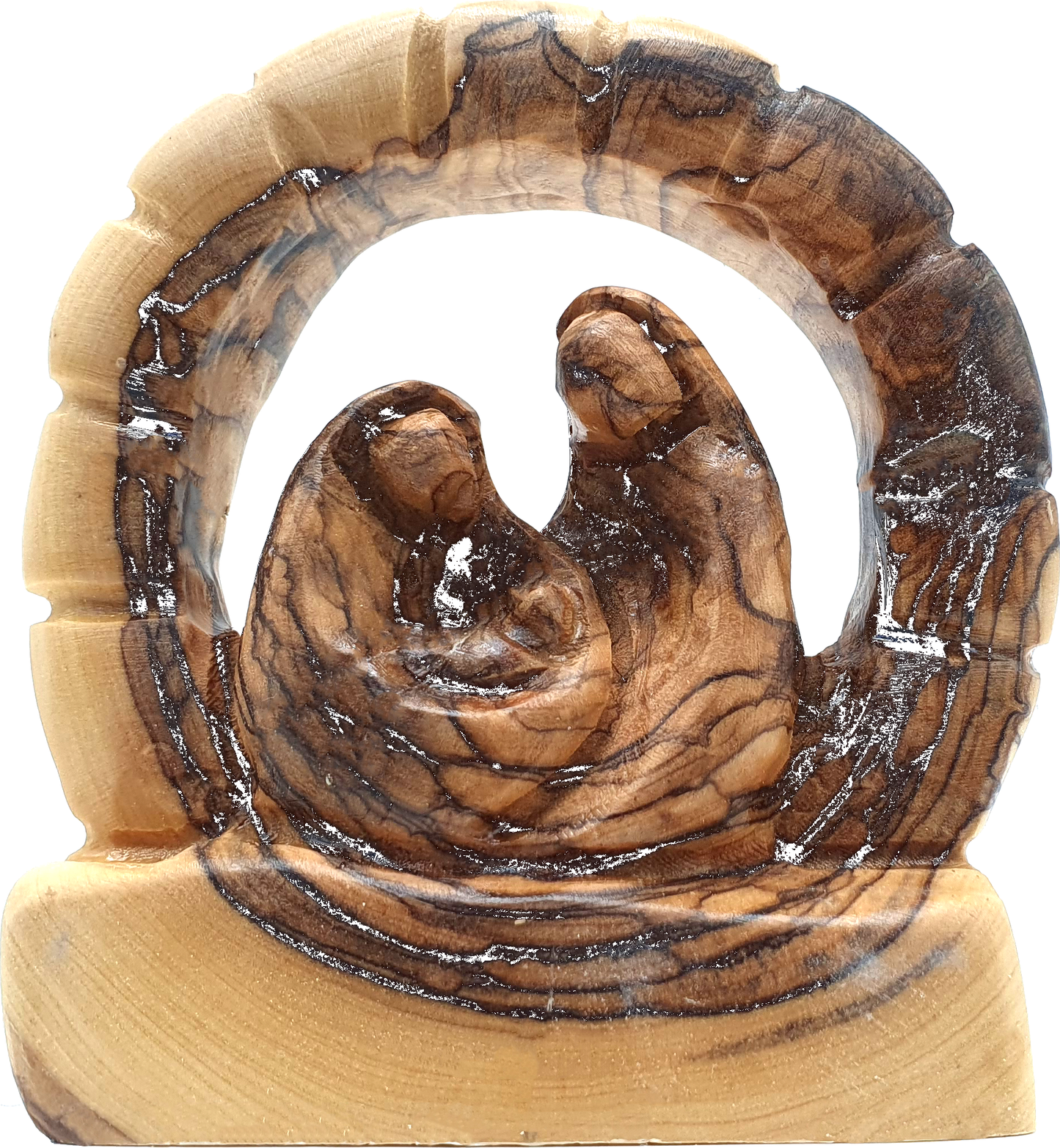 2 Olive Wood Grotto Nativity Cave Bethlehem Front View