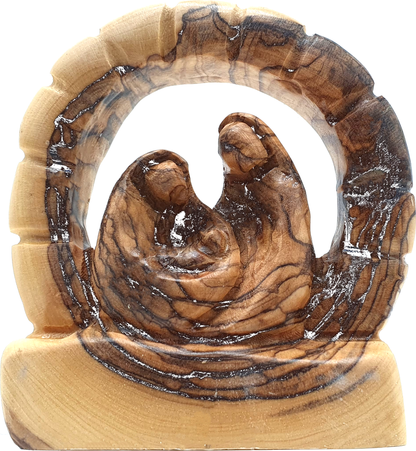 2 Olive Wood Grotto Nativity Cave Bethlehem Front View