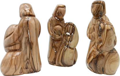 2 Olive Wood Holy Family Adoration Front Detail Bethlehem