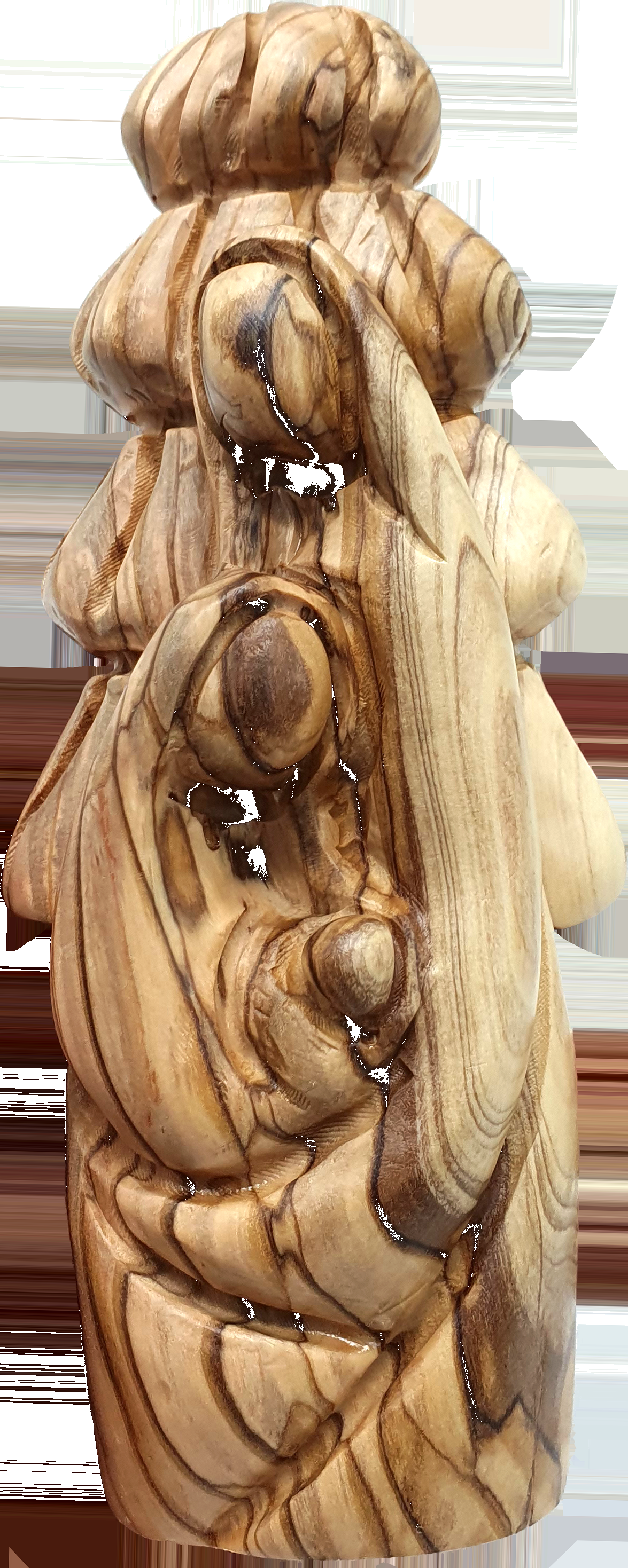2 Olive Wood Holy Family Nativity Front View Bethlehem