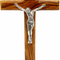 Handmade Olive Wood Crucifix from Bethlehem – Christian Cross with Metal Corpus & INRI – Holy Land Gift (4 Sizes)